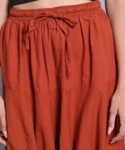 Alternative view of Women’s Cotton Loose Fit Harem Pants (Red / Gold)