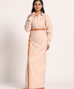 Women’s Cotton-Lurex Shirt & Dhoti Set (Copper)
