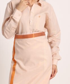 Alternative view of Women’s Cotton-Lurex Shirt & Dhoti Set (Copper)