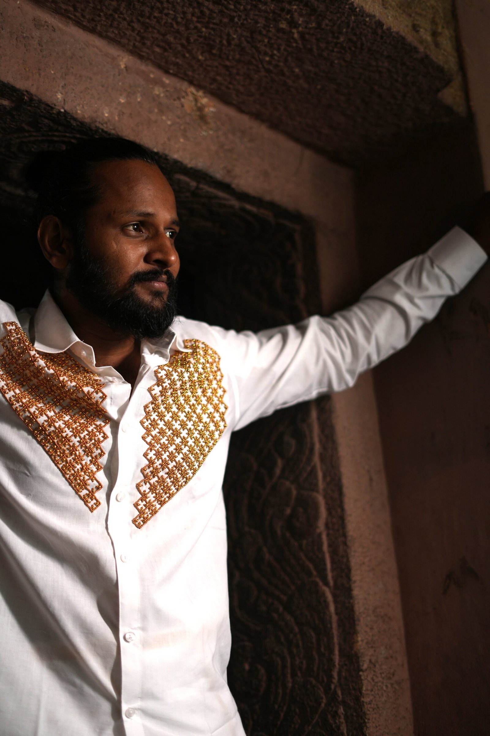 Men’s Cotton Customizable Aurum Craft Full Sleeve Shirt & Dhoti Set - Image 4