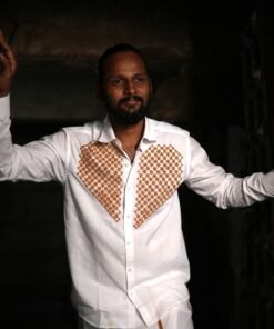 Men’s Cotton Customizable Aurum Craft Full Sleeve Shirt & Dhoti Set