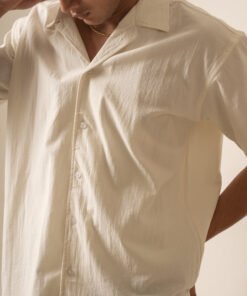 Alternative view of Men's Cotton Oversized Designer Shirt (White)